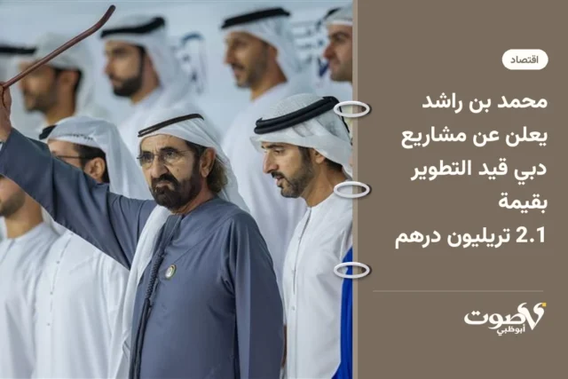 محمد بن راشد يعلن عن مشاريع دبي قيد التطوير بقيمة 2.1 تريليون درهم