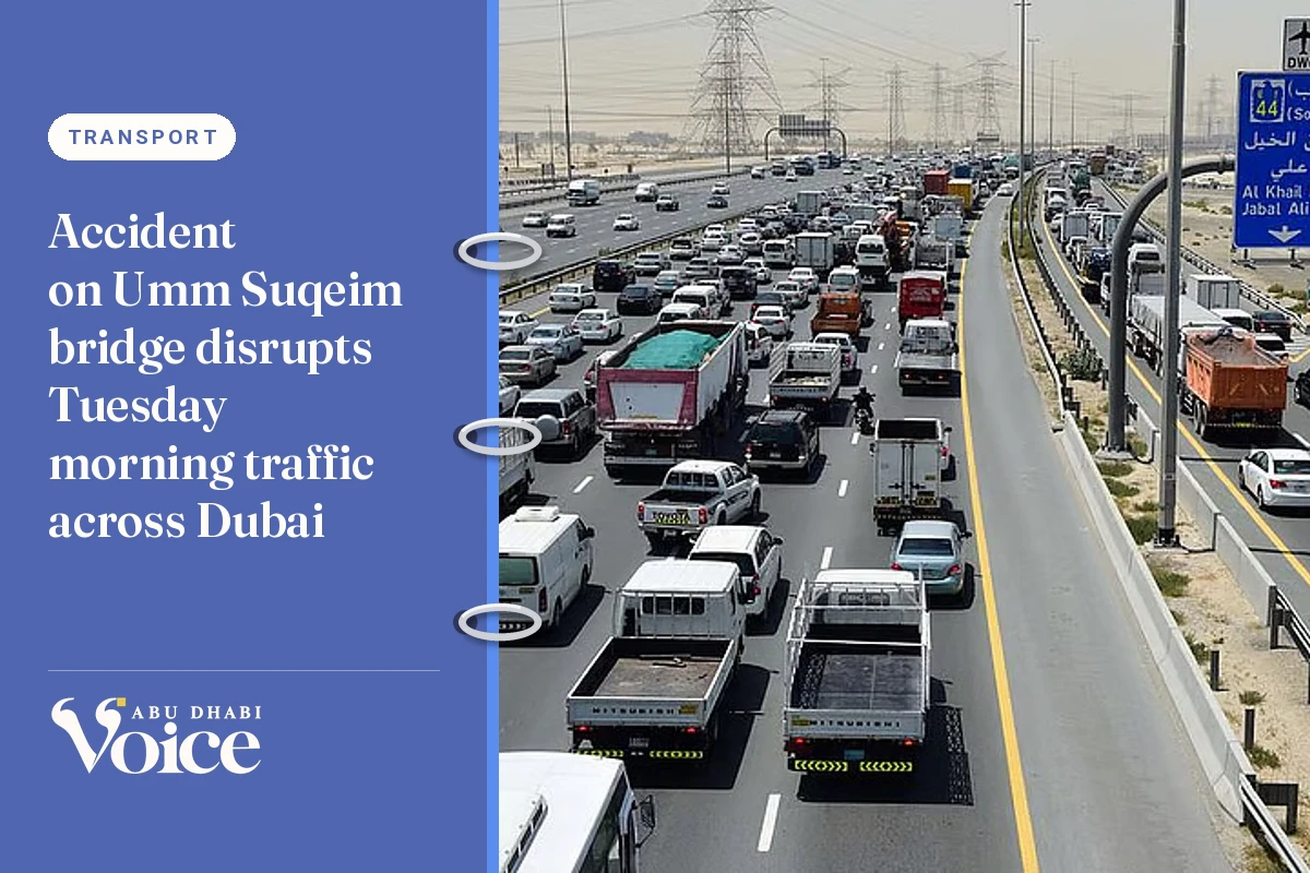 Accident on Umm Suqeim bridge disrupts Tuesday morning traffic across Dubai