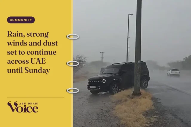 Rain, strong winds and dust set to continue across UAE until Sunday