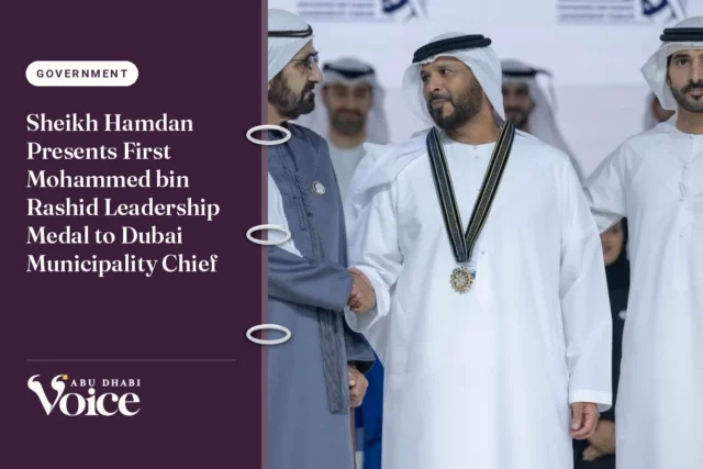 Sheikh Hamdan Presents First Mohammed bin Rashid Leadership Medal to Dubai Municipality Chief