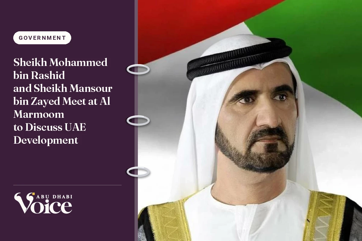 Sheikh Mohammed bin Rashid and Sheikh Mansour bin Zayed Meet at Al Marmoom to Discuss UAE Development