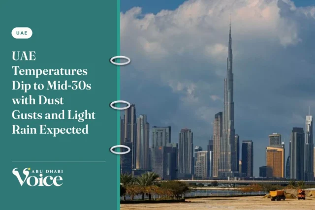 UAE Temperatures Dip to Mid‑30s with Dust Gusts and Light Rain Expected